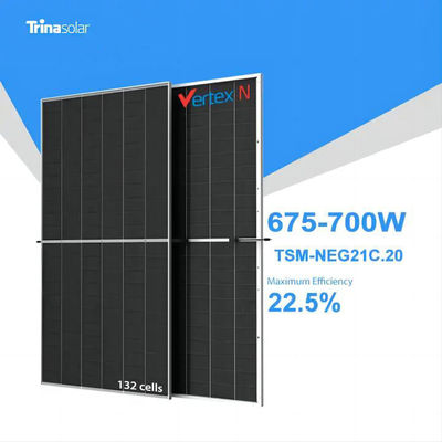 Фрейм из анодированного алюминиевого сплава 700W 650W 690W Комплект солнечных панелей для коммерческой солнечной энергетики