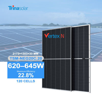 Система солнечной энергии Тринасолярный 620w 625w 630w 635w 640w 645w Двойной стеклянный PV модуль
