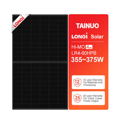 LONGi Hi-MO 4m LR4-60HPB 355-375M M6 9BB Полуэлементный черный каркас Солнечные панели 9BB Технология
