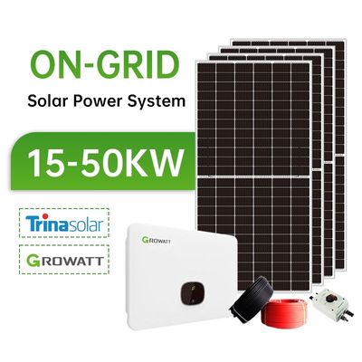 Солнечная система на сети 10KW 15KW 20KW 30KW 40KW 50KW Полная фотоэлектрическая панельная система