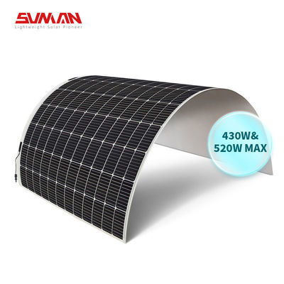 Легкая масса Sunman Моно солнечная гибкая панель с 430W / 520W и 166mmx166mm размер ячейки