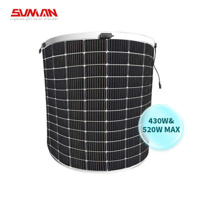 Легкая масса Sunman Моно солнечная гибкая панель с 430W / 520W и 166mmx166mm размер ячейки