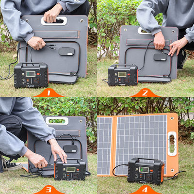 Моно портативная складная солнечная панель 60W 100W 120W 166mmx166mm Размер ячейки для кемпинга на открытом воздухе