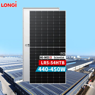 LONGi Hi-MO 6 LR5-54HTB 440-450M Полуклеточные бифациальные солнечные батареи все черные 440W-450W 23%