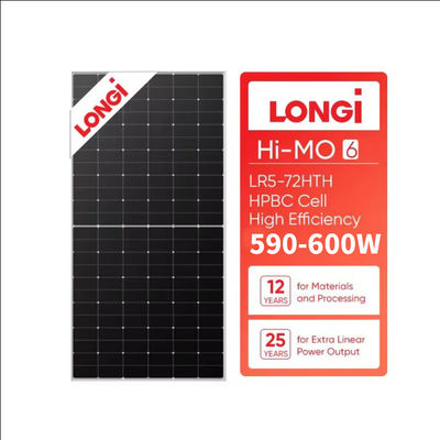 Одностеклянный солнечный панель набор 585W LONGi Hi-MO 6 LR5-72HTH с эффективностью 23,2%