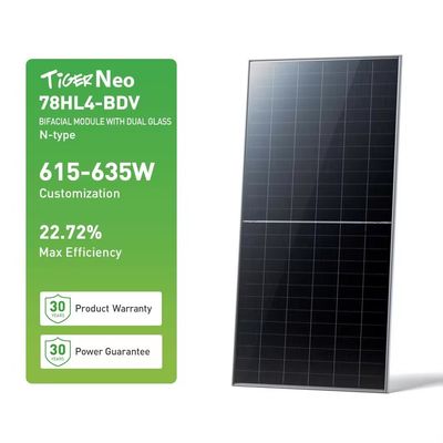 Высококачественный Jinko Tiger Neo N-Type 78HL4-BDV 615-635W двусторонняя солнечная панель с двойным стеклом