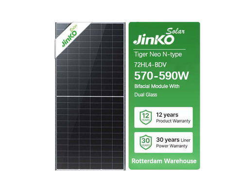Солнечная панель Джинко 550w 570w 575w 580w 585w 590w 600w Двусторонняя панель Джинко Тигр Нео N-тип 72HL4-BDV