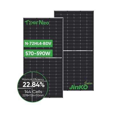 Jinko Solar 565-585W Tiger Neo N-type PV модули с 144 ячейками и толерантностью к питанию
