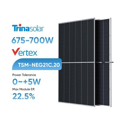 Trina Solar Vertex Bificial N-type 675W 680W 685W 690W 695W 700W Солнечные панели для солнечной энергетической системы
