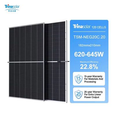 Монокристаллическая солнечная панель N-типа 625W 640W 645W фотоэлектрический модуль для ротердамского склада