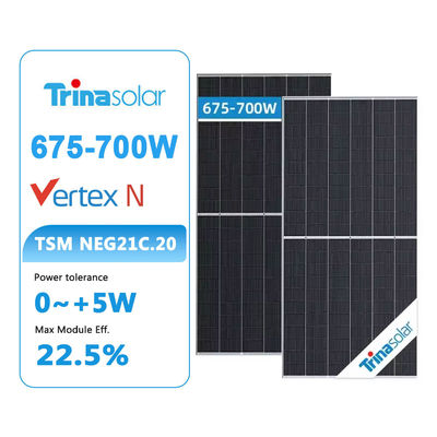 Трина бифациальные солнечные панели N-тип 680W 700W мощность для дома с 210mmx210mm размер ячейки