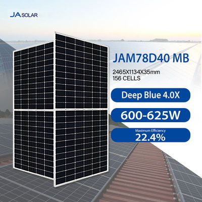 156 ячеек Mbb 600W N-типа бифациальные JA солнечные панели с кабелем 12AWG в EU Warehouse