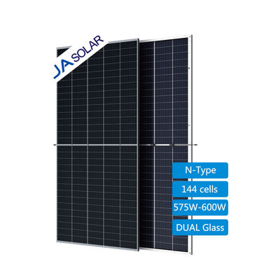 JA Солнечная панель Глубокий синий 575W 580W 585W 590W 595W 600W Бифациальные фотоэлектрические модули из двойного стекла