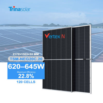 Trina Vertex N Topcon Neg20c.20 620w 630w 635w 640w 645w Бифациальные фотоэлектрические модули с двойным стеклом