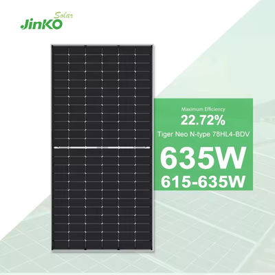 N-type 615-635W Бифасальная двойная стеклянная солнечная панель с 22,7% эффективностью от Jinko