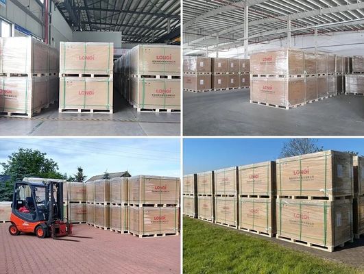 Анодированная алюминиевая сплавная рама Longi 550W Солнечные панели 1 уровня для устойчивого производства электроэнергии